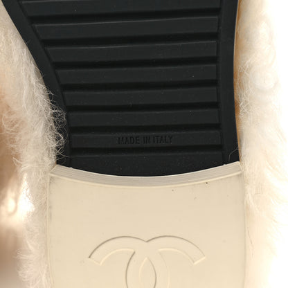 Chanel Shearling Sheepskin High Boots 38 Ivory Black 8 of 11