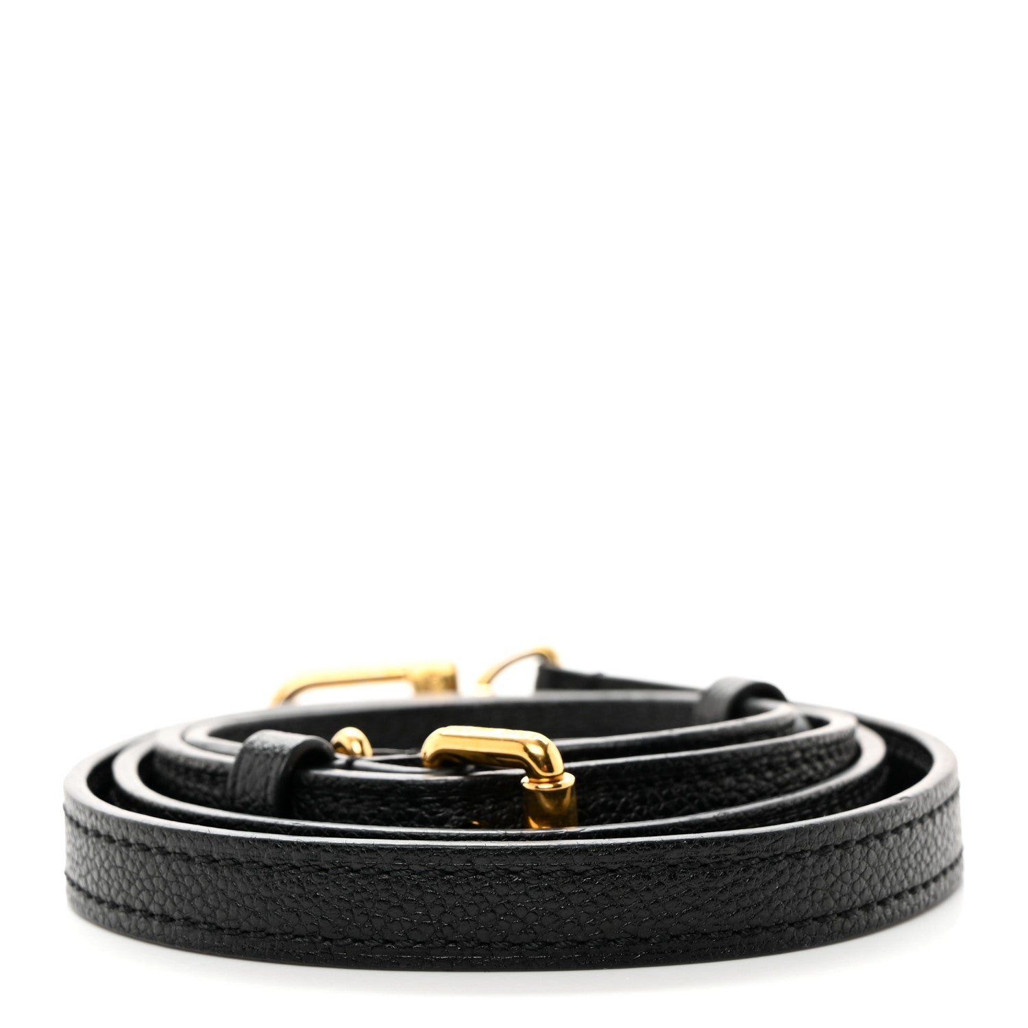 Louis Vuitton LOUIS VUITTON Calfskin 16mm Adjustable Shoulder Strap Black 2 of 3