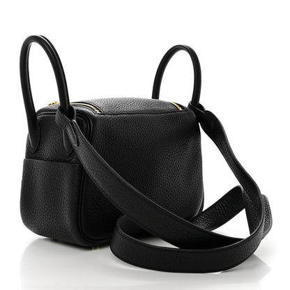 Hermes Taurillon Clemence Mini Lindy 20 Black 2 of 10
