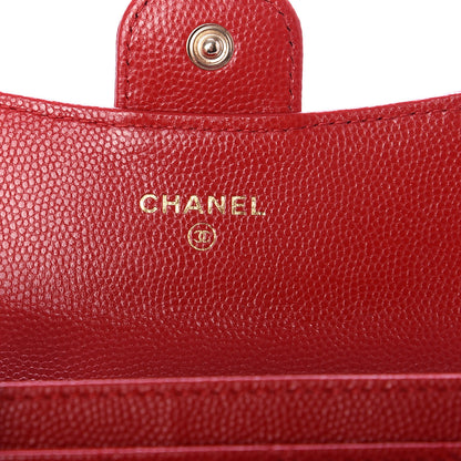 Chanel Caviar Quilted Flap Card Holder Wallet Red 6 of 9