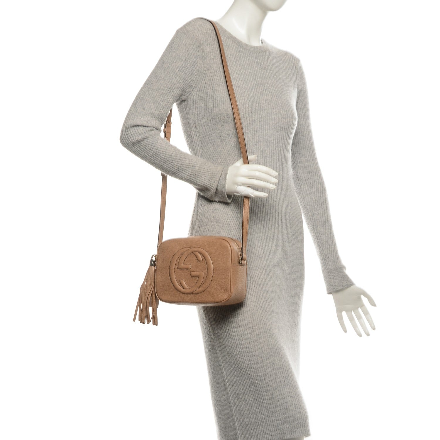 Gucci Pebbled Calfskin Small Soho Disco Bag Camelia 2 of 7