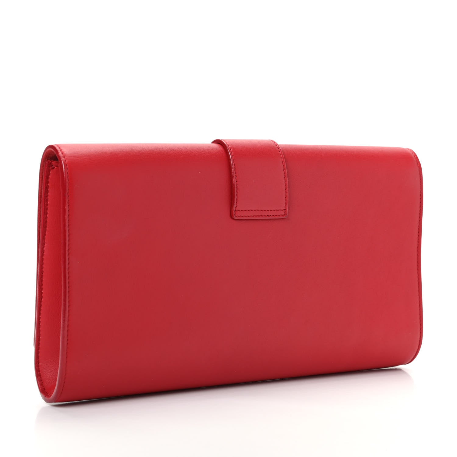 Saint Laurent Calfskin Classic Y Ligne Clutch Red 3 of 9