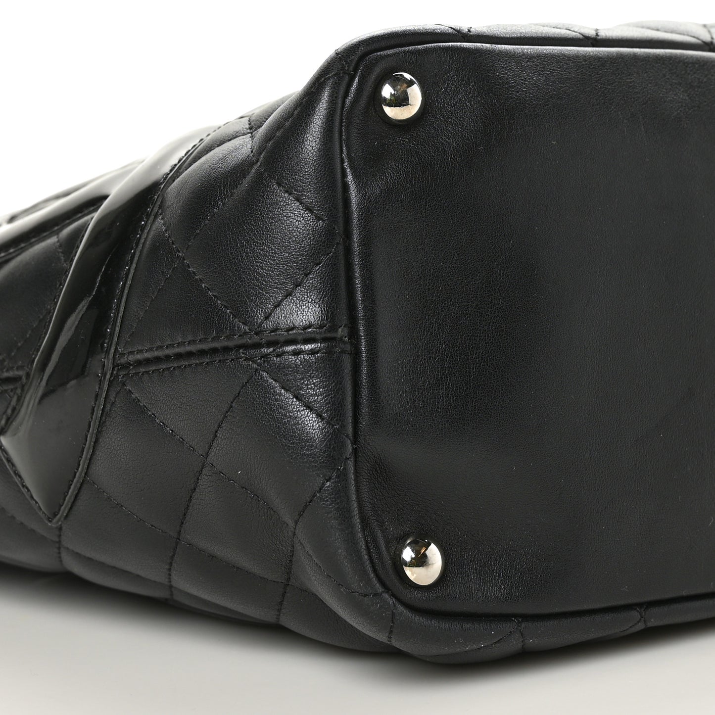 Calfskin Quilted Medium Cambon Tote Black