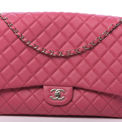Chanel Calfskin Quilted Small XXL Travel Flap Bag Dark Pink 10 of 11