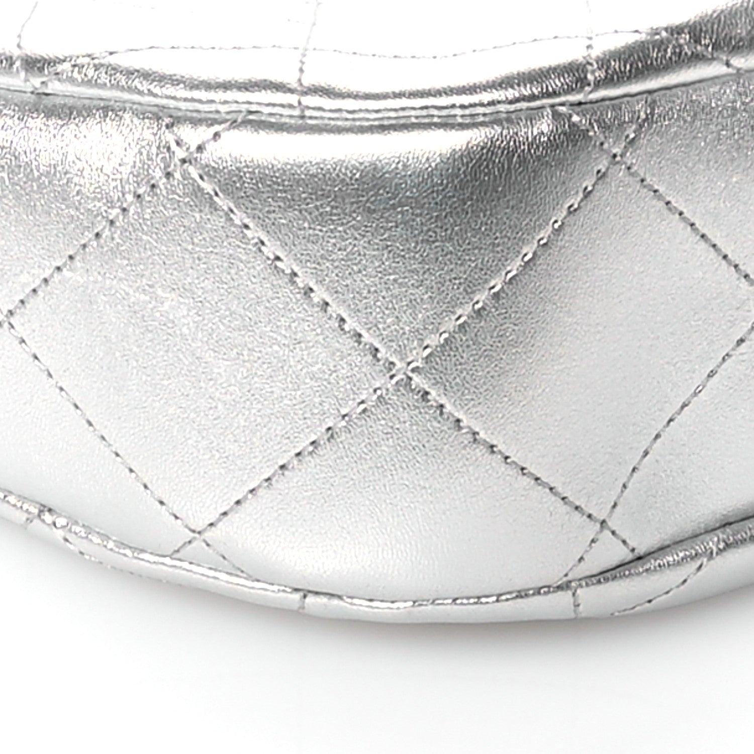 Chanel Metallic Lambskin Chain Rows Quilted Chain Hobo Silver 9 of 11