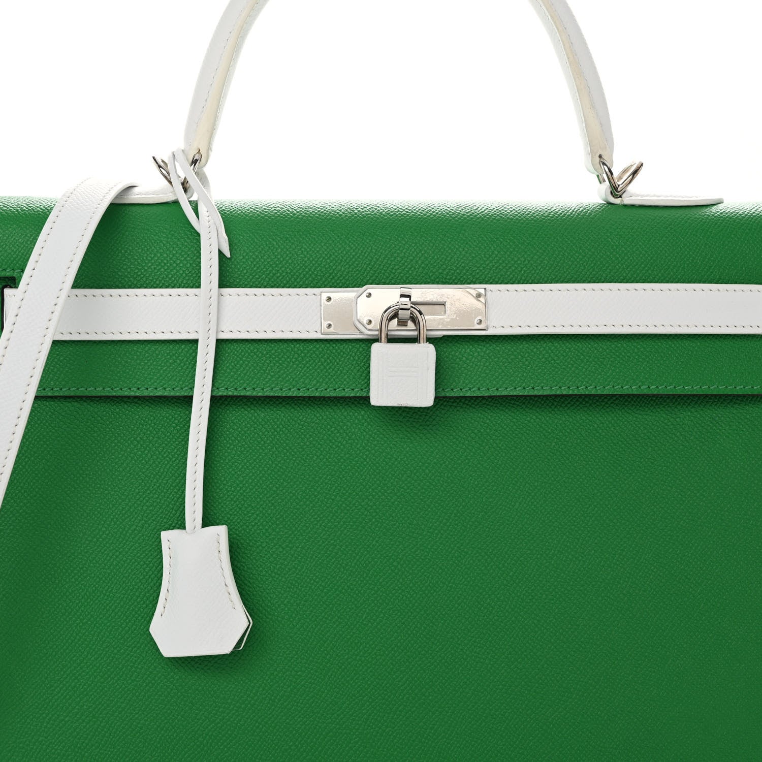 Hermes Epsom Horseshoe Kelly Sellier 35 Cactus White 7 of 11