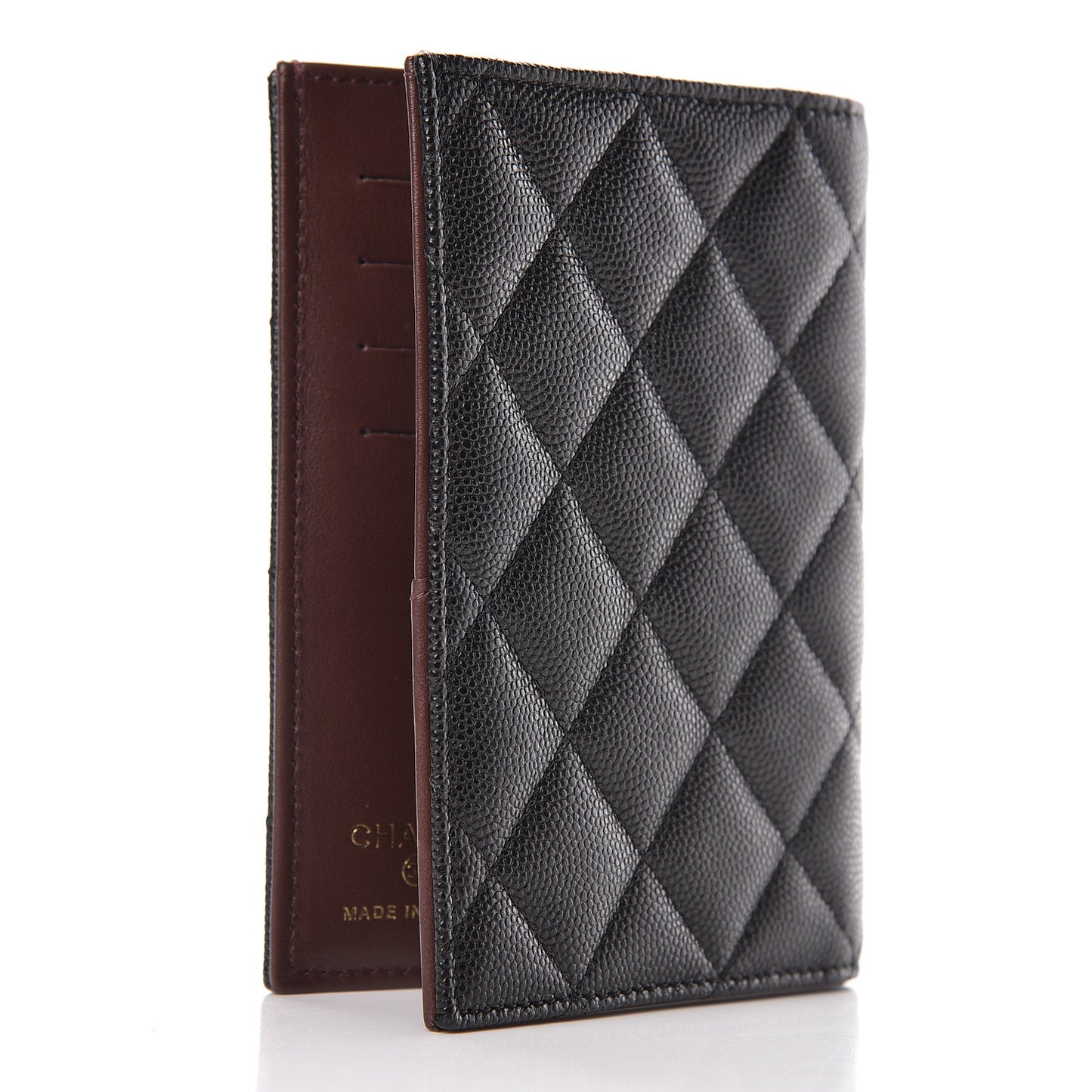 Caviar Quilted Passport Holder Black