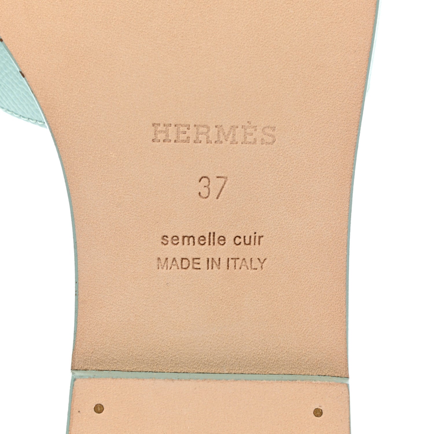 Hermes Epsom Oran Sandals 37 Vert Embrun 7 of 9