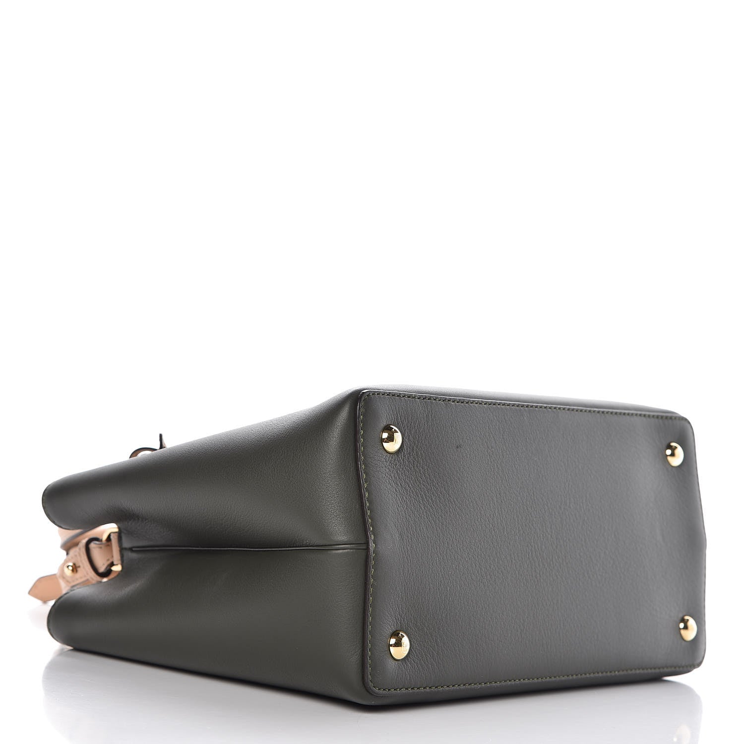 Fendi Vitello Dolce Bi-Color Petite 2Jours Tote Verde Prato Makeup 4 of 6