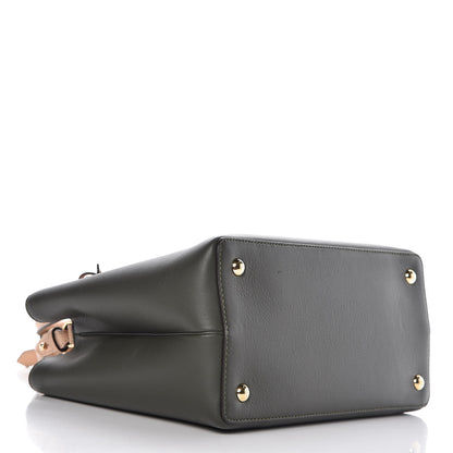 Fendi Vitello Dolce Bi-Color Petite 2Jours Tote Verde Prato Makeup 4 of 6