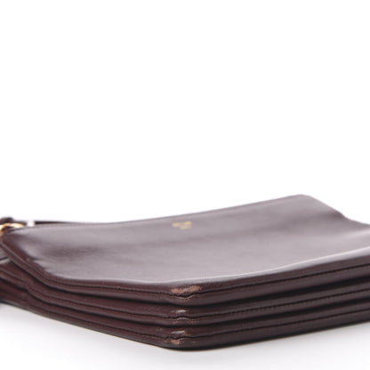 Celine Lambskin Large Trio Crossbody Bag Burgundy 6 of 10