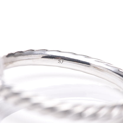 David Yurman Sterling Silver Diamond Petite Pavé Ring 50 5.5 5 of 6