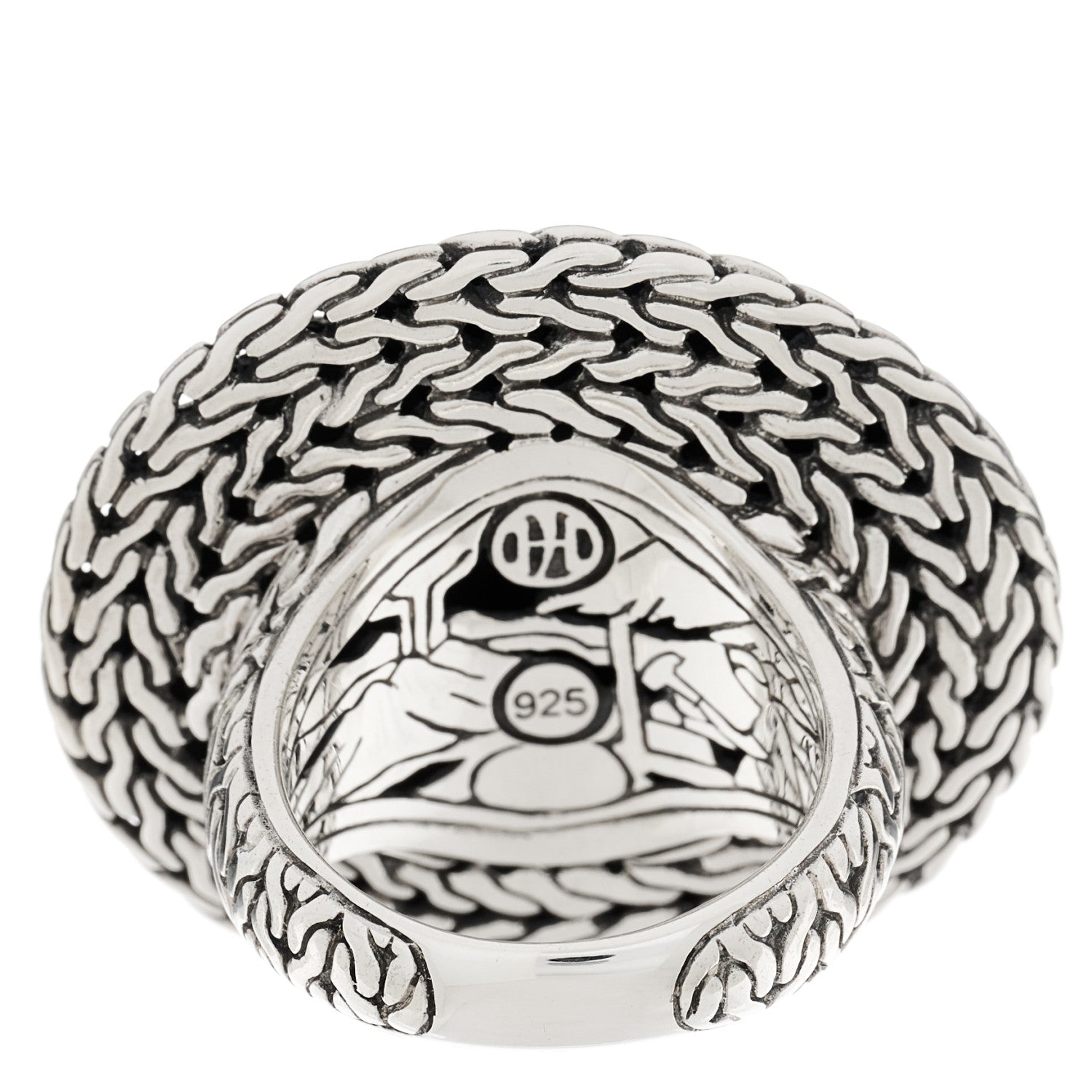 John Hardy Sterling Silver Palu Hammered Dome Ring 55 7.25 3 of 5