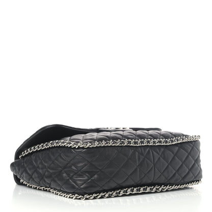 Chanel Washed Lambskin Quilted Maxi Chain Around Flap Black 3 of 4