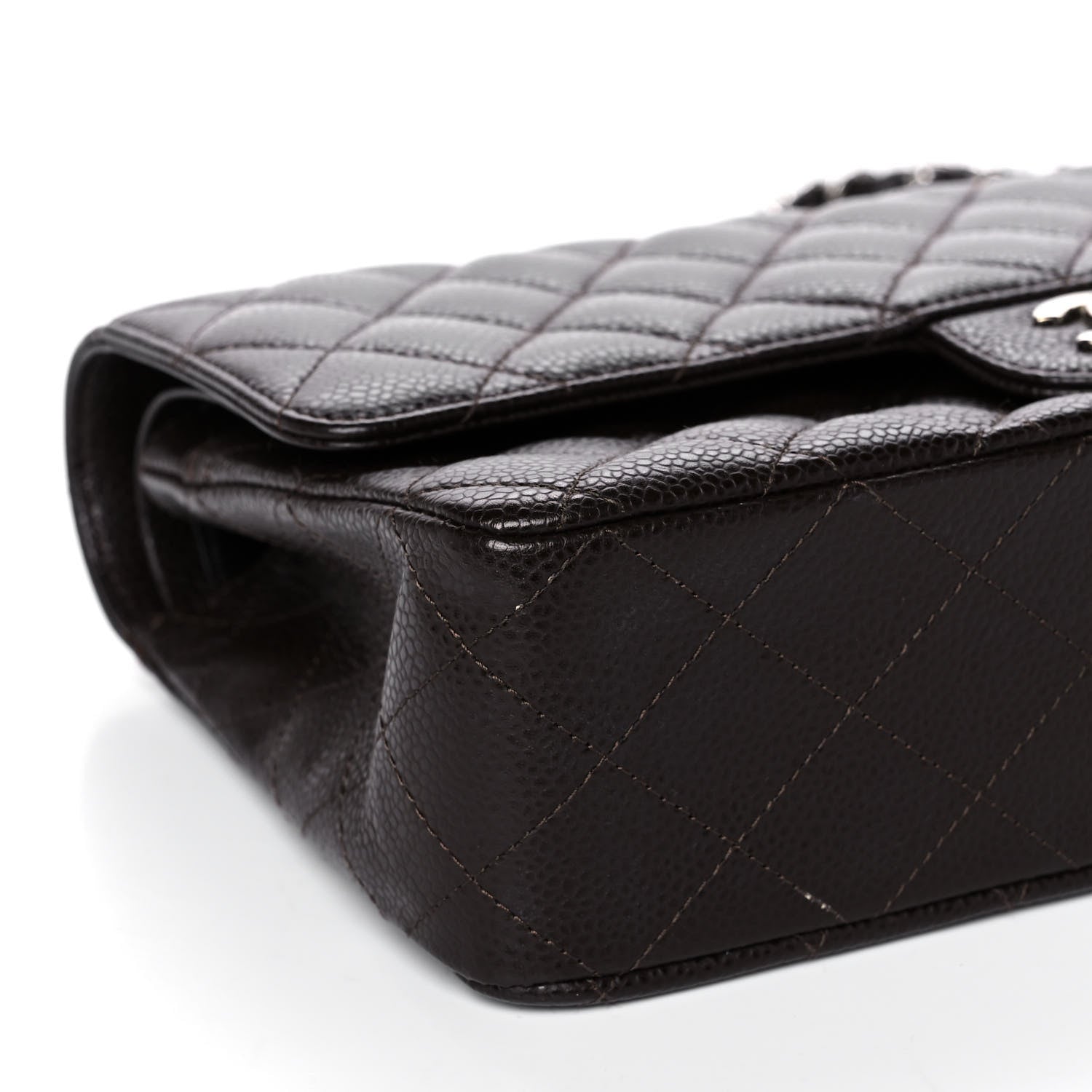 Chanel Caviar Quilted Medium Double Flap Dark Brown 9 of 11