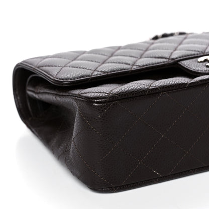 Chanel Caviar Quilted Medium Double Flap Dark Brown 9 of 11