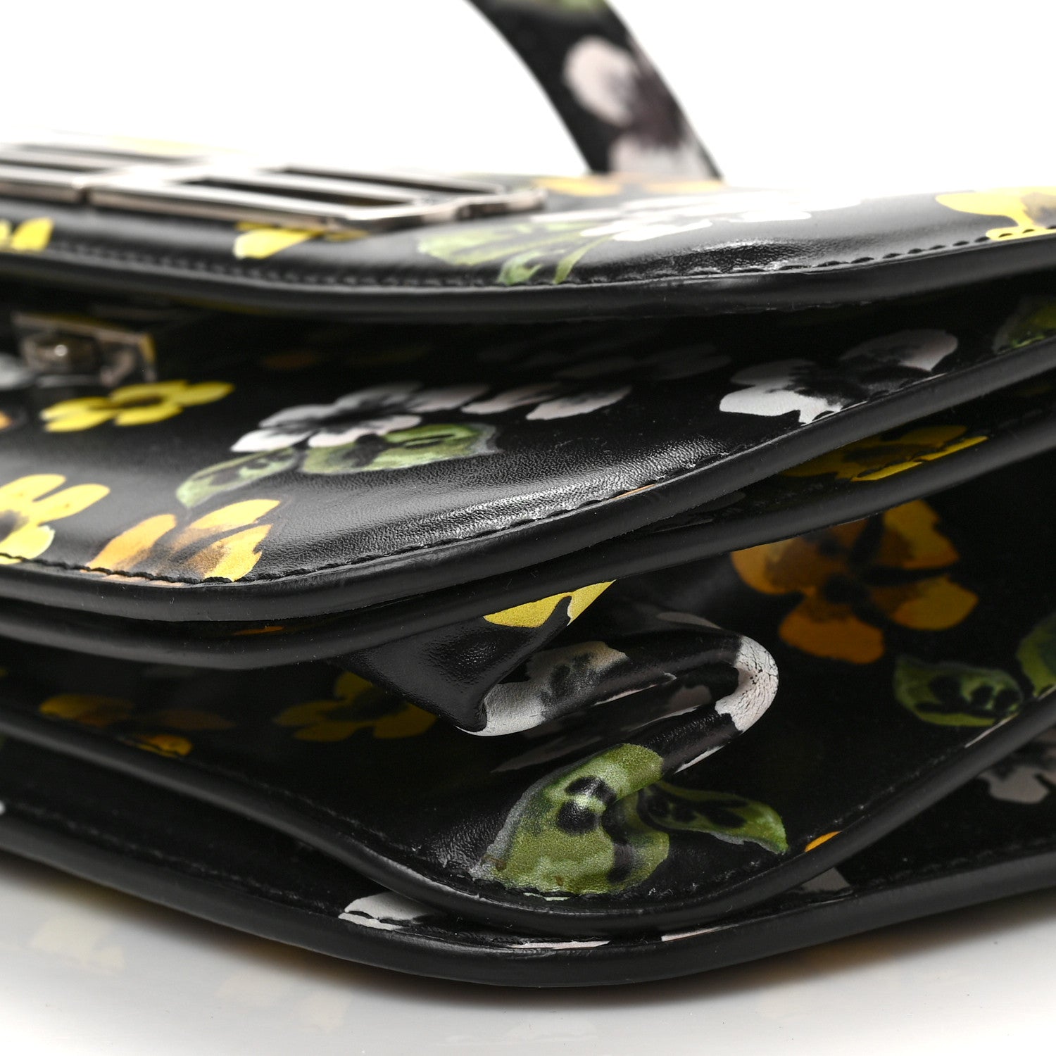 Balenciaga Calfskin Floral Print Small Gossip Bag Black 8 of 8