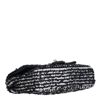 Chanel Sequin Lambskin Small Flap Black Silver 4 of 10