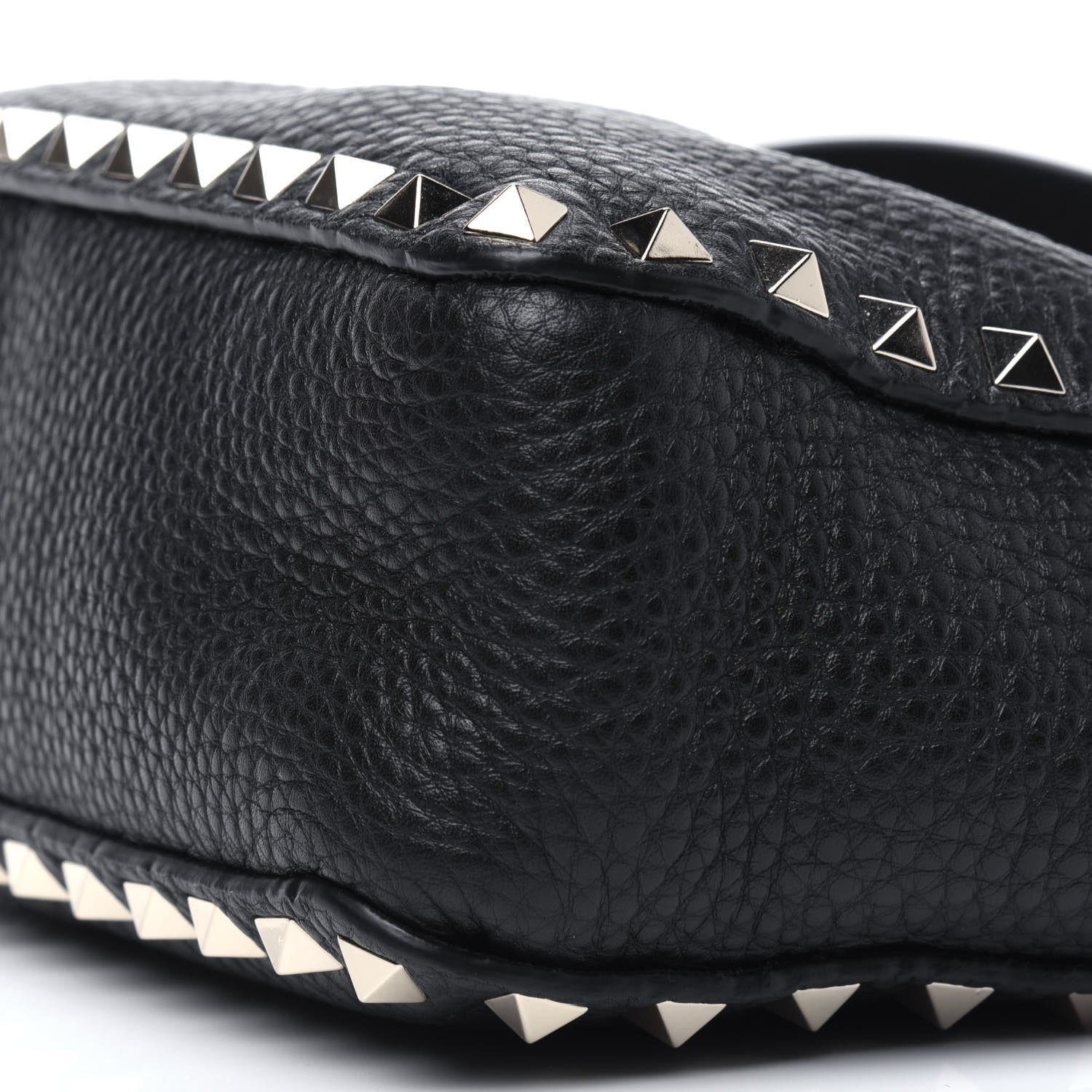 Valentino Garavani Pebbled Calfskin Mini Rockstud Flip-Lock Messenger Bag Black 9 of 11