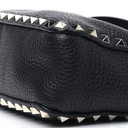 Valentino Garavani Pebbled Calfskin Mini Rockstud Flip-Lock Messenger Bag Black 9 of 11