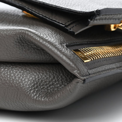 Tom Ford Calfskin Large Alix Padlock Zip Shoulder Bag Graphite 9 of 12