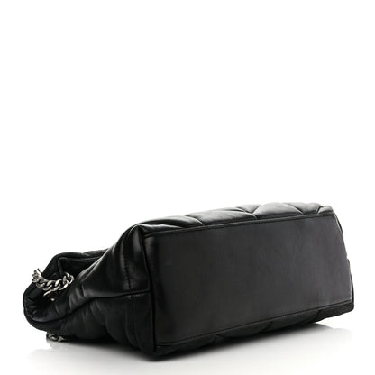Saint Laurent Lambskin Quilted Small Loulou Puffer Monogram Chain Satchel Black 4 of 10