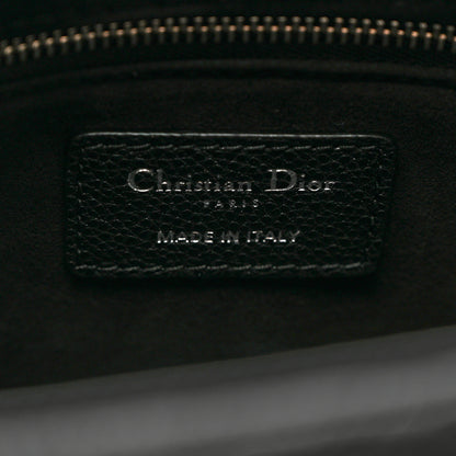Christian Dior Grained Calfskin Cannage Medium Lady Dior Black 6 of 8