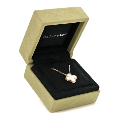 Van Cleef & Arpels 18K Yellow Gold Mother of Pearl Vintage Alhambra Pendant Necklace 6 of 6