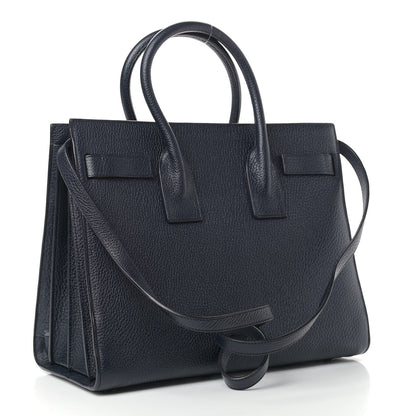Saint Laurent Grained Calfskin Small Sac De Jour Navy 3 of 9