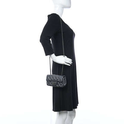 Chanel Metallic Caviar Quilted Extra Mini Flap Charcoal 2 of 11