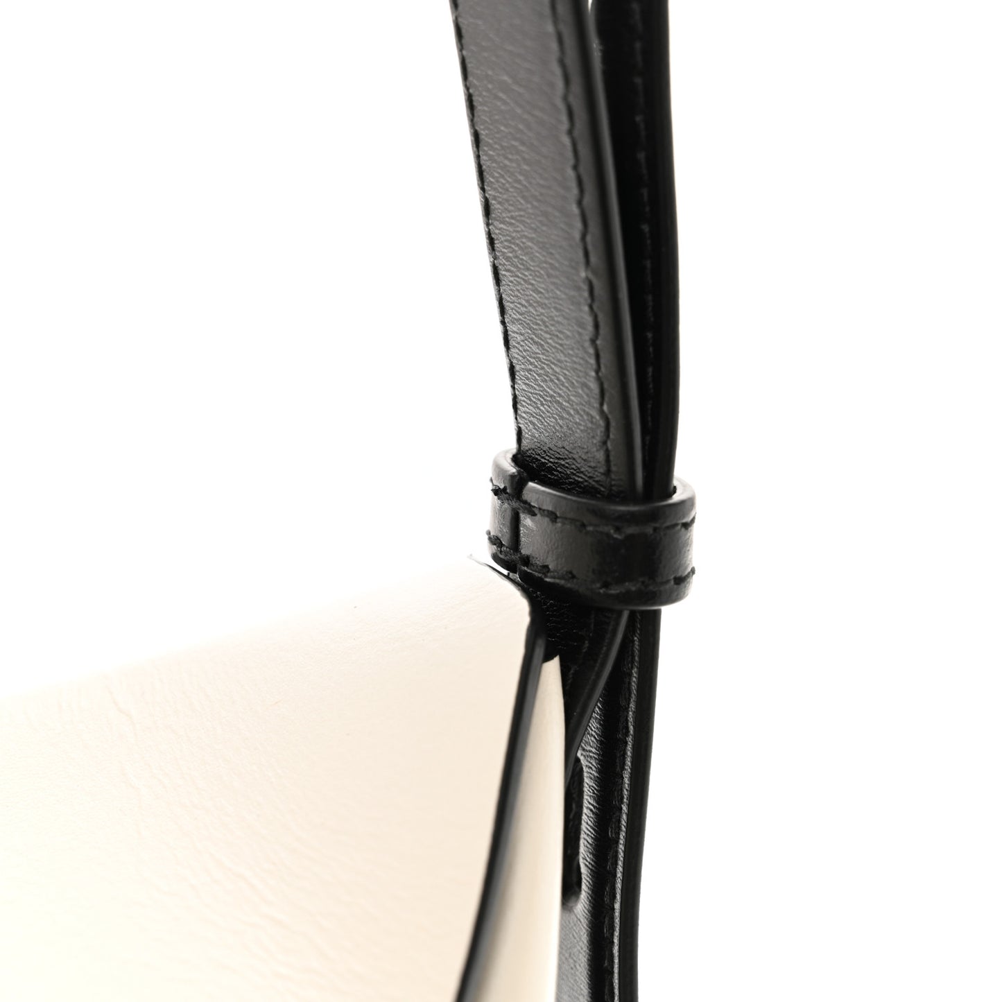 Calfskin The Curve Shoulder Bag White Black