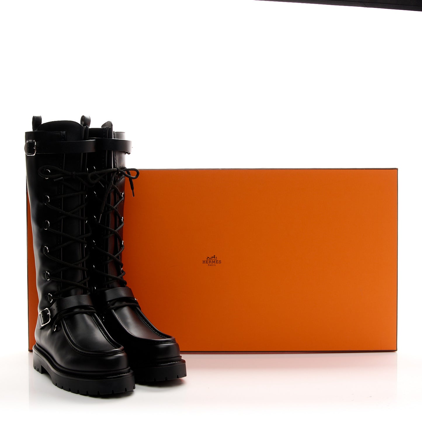 Calfskin Landscape Boots 38 Black