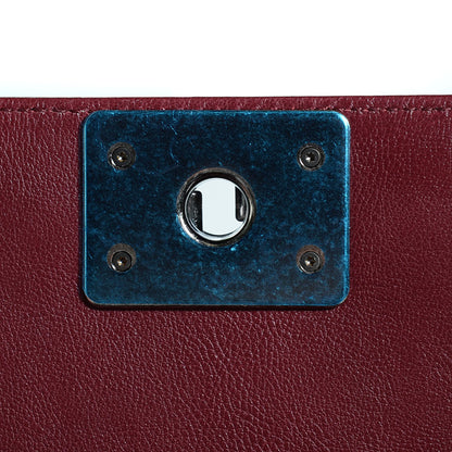 Chanel Calfskin Quilted Double Stitched Medium Boy Flap Burgundy 8 of 8