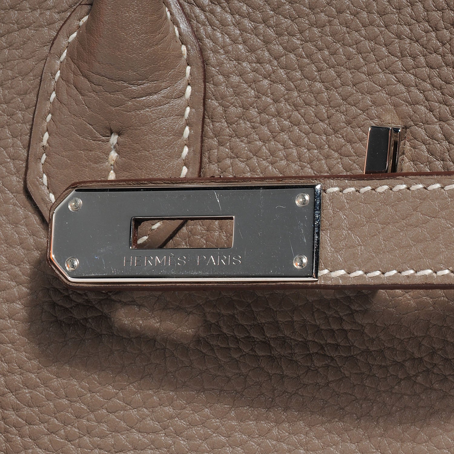 Hermes Taurillon Clemence Birkin 35 Etoupe 6 of 10