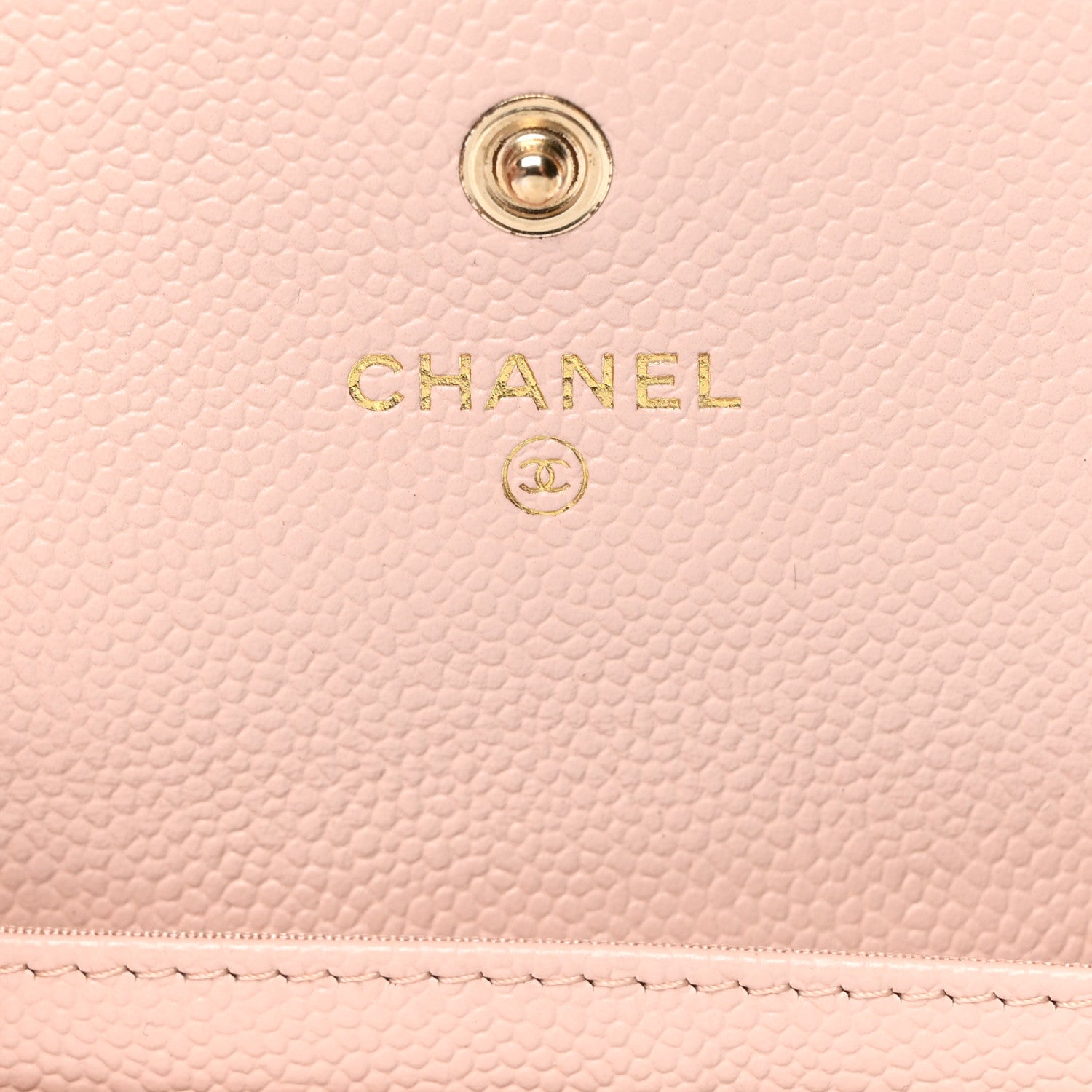 Chanel Caviar Quilted Enamel CC Flap Card Holder Light Pink 6 of 9