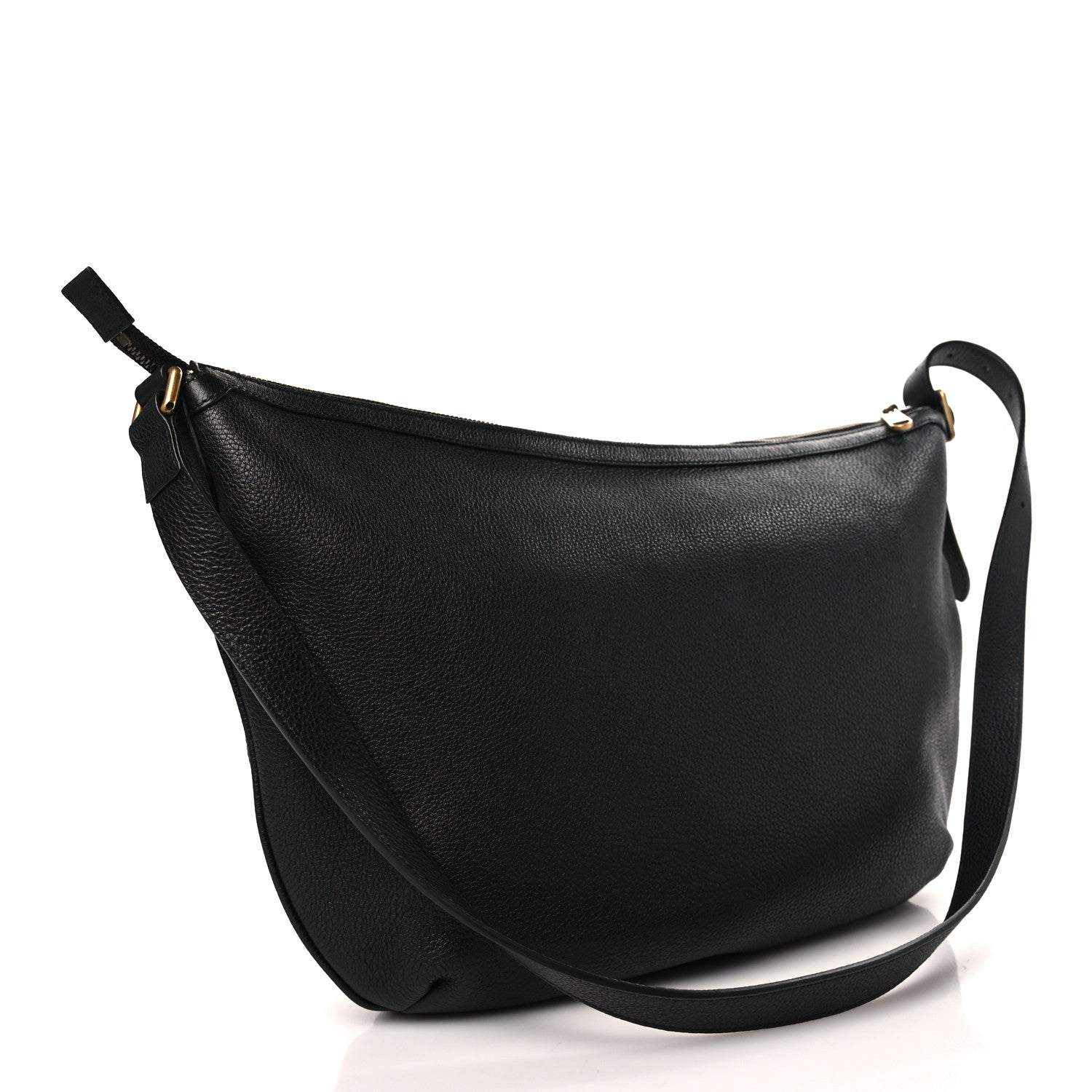 Gucci Grained Calfskin Logo Half Moon Hobo Black 3 of 9