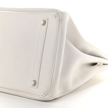 Hermes Taurillon Clemence Birkin 35 White 9 of 11
