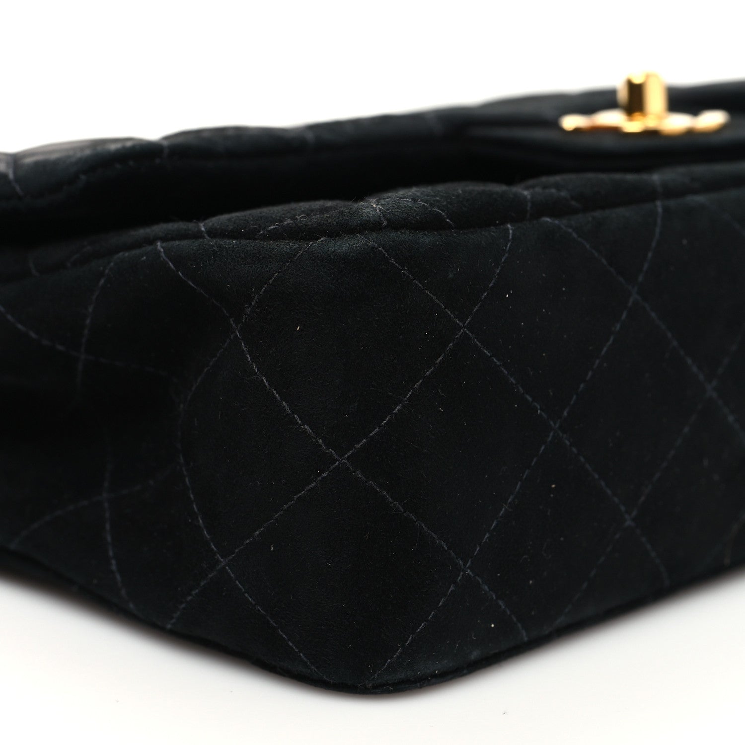 Chanel Velvet Quilted Medium Double Flap Black 10 of 13