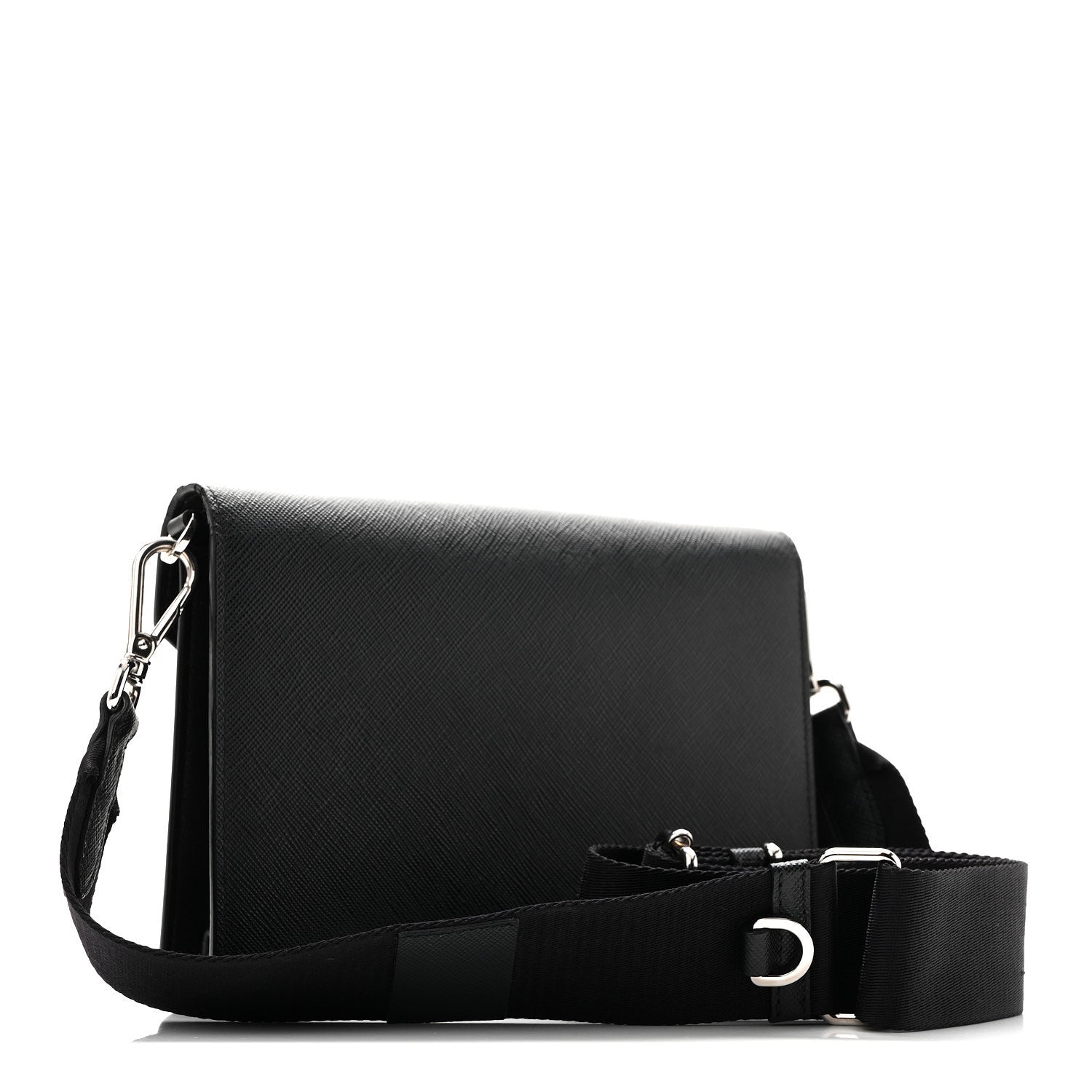Prada Saffiano City Calf Mini Envelope Bag Black 3 of 12