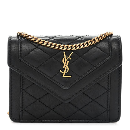 Saint Laurent Lambskin Quilted Micro Gaby Bag Black 1 of 10