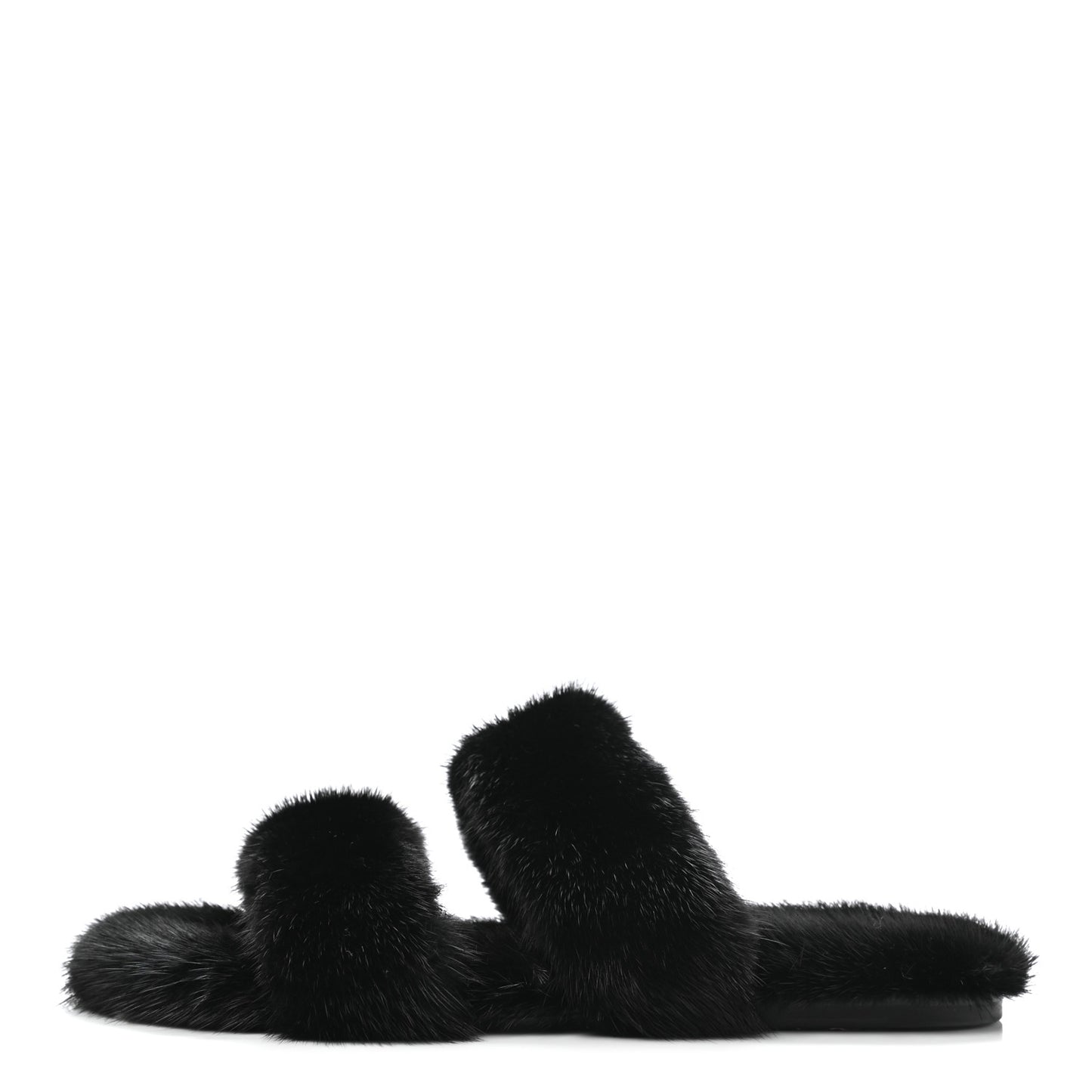 Mink Fur Bleach Sandals 39 Black