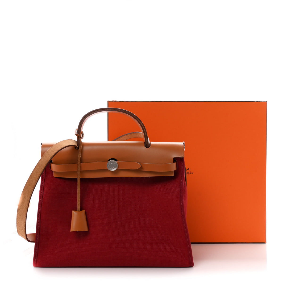Hermes Vache Hunter Toile Herbag Zip 31 PM Rubis 12 of 12