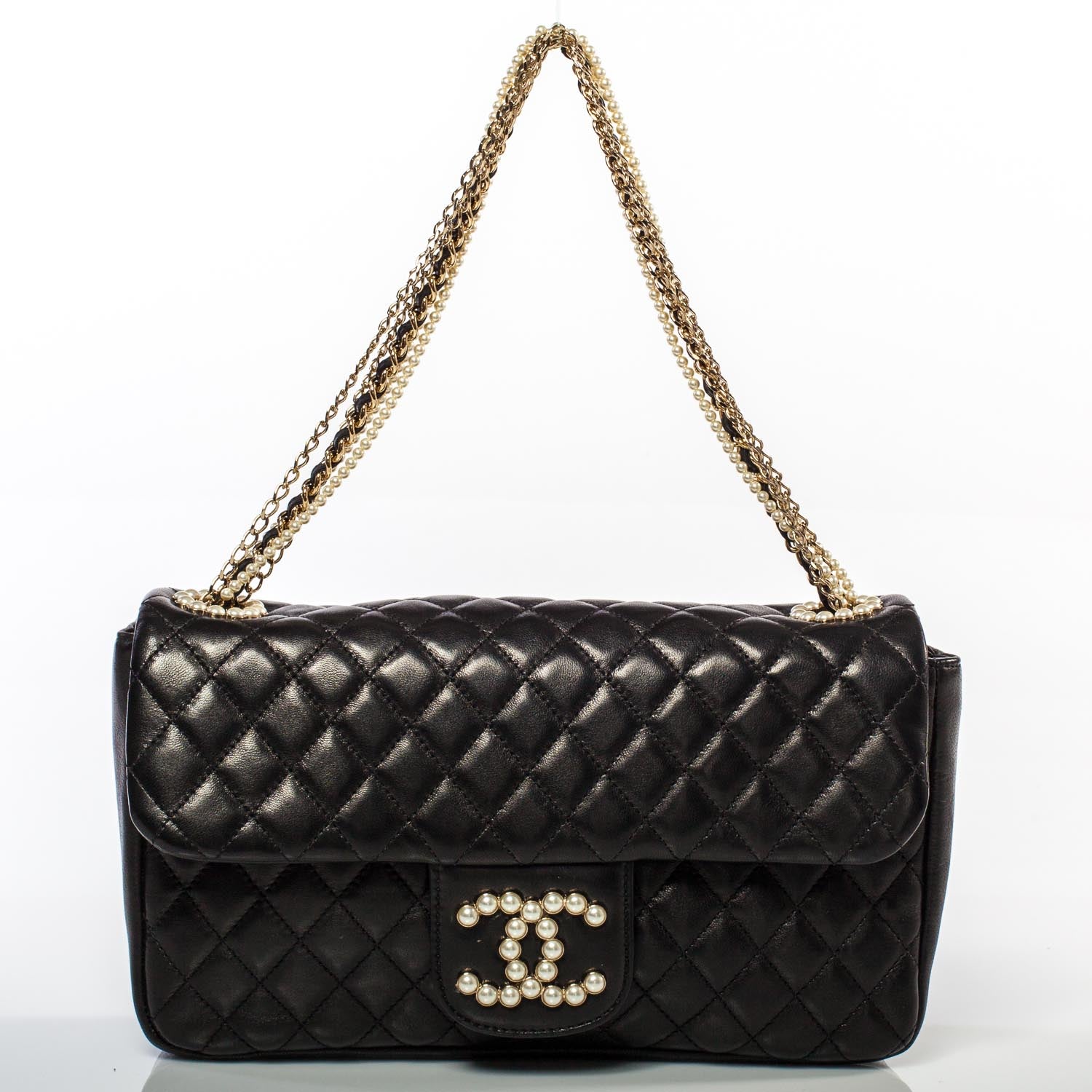 Chanel Lambskin Medium Westminster Pearl Flap Black 1 of 9