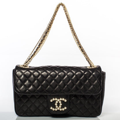 Chanel Lambskin Medium Westminster Pearl Flap Black 1 of 9