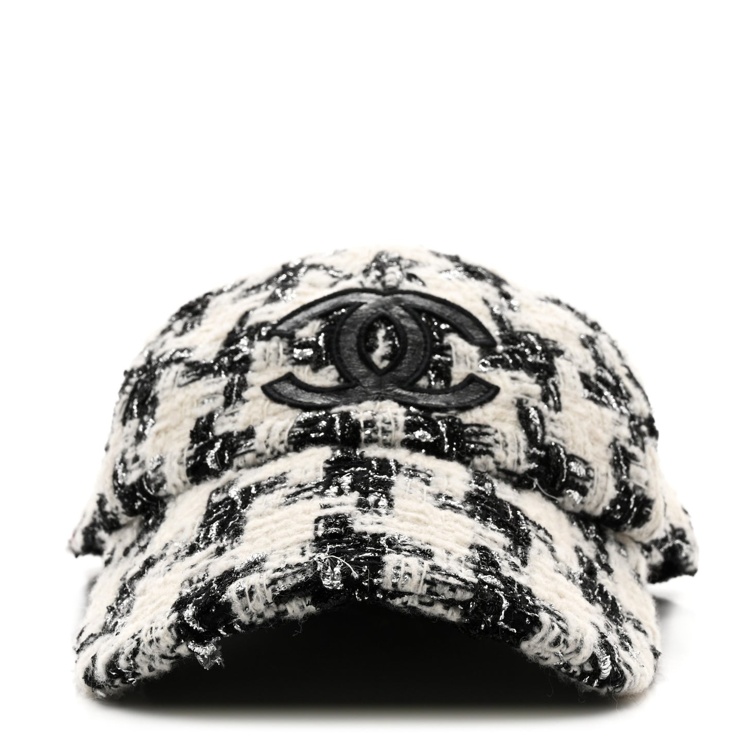 Metallic Tweed CC Cap Hat M White Black