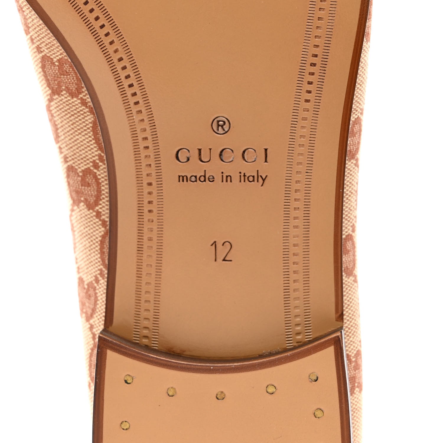 Gucci Canvas GG Monogram Horsebit Mens Jordaan Loafers 12 Beige Ruggine Light Brown 6 of 11