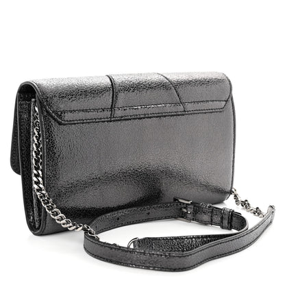 Versace Metallic Calfksin Virtus Wallet On Chain Grey 3 of 10