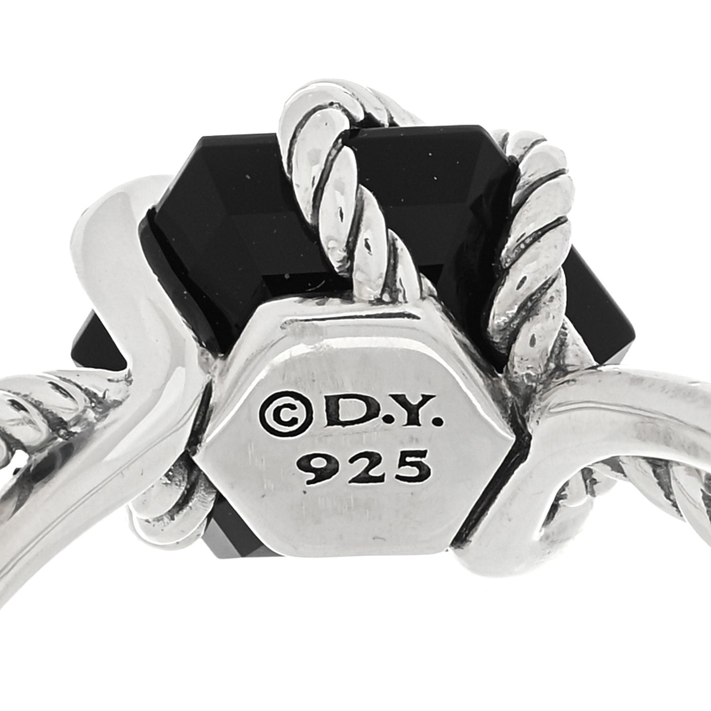 Sterling Silver Diamond Black Onyx 10mm Cable Wrap Ring 53 6.25