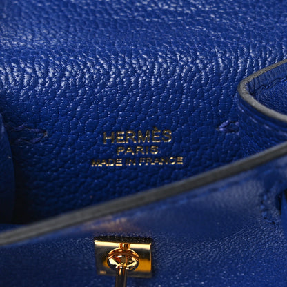 Hermes Tadelakt Chevre Mysore Kelly Quelle Idole Bag Charm Bleu Electrique Feu 4 of 5