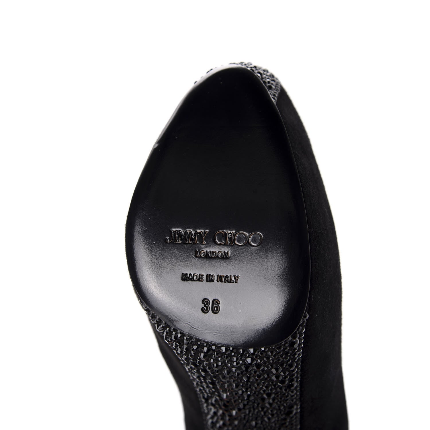 Jimmy Choo Suede Swarovski Crystal Pumps 36 Black 8 of 9